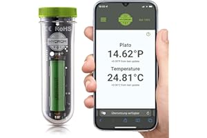 Hydrom - WiFi & Bluetooth Hydrometer for Home Brewers - Free Floating Fermentation Meter - Tilt, Plato, SG, Celsius, Fahrenheit