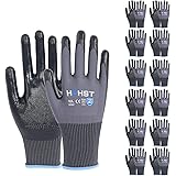 HPHST Handschuhe Arbeitshandschuhe, 12 Paar Arbeitshandschuhe Herren Damen mit Nitril-Beschichtung Gartenhandschuhe Touchscre