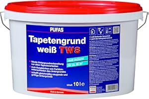 Pufas 12903000 TW8 Tapetengrund Tapetengrundierung, weiß, 10 Liter