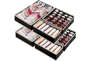 Collazoey 8 sztuk organizerów do szuflady, składany organizer na bieliznę, szuflady, nadają się do klasyfikacji skarpet, bielizny, biustonoszy, krawatów, czarne