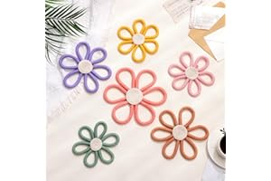 Barydat 6 Stück Boho-Kinderzimmer-Dekoration, Gänseblümchen, gewebter Makramee-Wandbehang, 3 Größen, Gänseblümchen, Wanddekoration, böhmische Kinderzimmer-Dekorationen für Zuhause, Wohnheimkunst