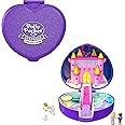 Polly Pocket Keepsake Collection Starlight Castle Compact, Enchanted Castle Theme, Special Box, Polly & Prince dolls, Carriage, Swan & Unicorn Figures, Collectible Gift [Amazon Exclusive]