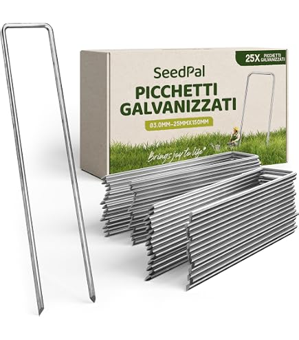 Graxury 200 Pezzi 15cm 3mm Spilli da Giardino Resistenti con 200 Pezzi di Guarnizione - Chiodi in Acciaio Zincato per Fissare Paletti per Ancorare Tessuto Antierba Reti e Tubi con 1