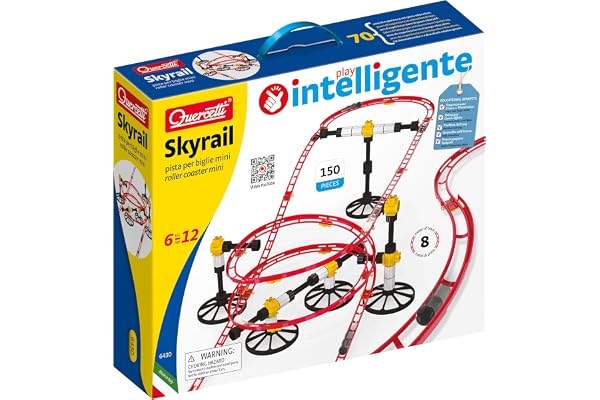 Quercetti - 6430 Skyrail Roller Coaster Mini Circuit pour Billes - Jouet Construction