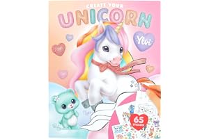 Depesche 14209 Ylvi Create Your Unicorn – målarbok med 13 sidor förtryckta enhörningsmotiv att måla, inklusive målarbilder och 2 sidoklistermärken