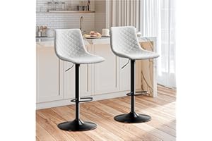 ‎STOOLINK STOOLINK Bar Stools Height-Adjustable Bar Stools Set of 2 Bar Chairs with Backrest Bar Chair 360° Rotatable Designer Counter Stool with Armrest Maximum Load 150 kg Seat Height Adjustable 61-82 cm