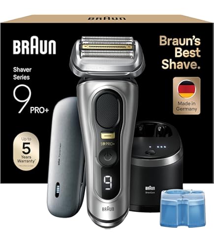 Braun Series 9 PRO Electric Shaver for Men, 9527s, Silver - Wet