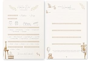 ‎LUFTUNDLIEBE luftundliebe Babyparty Ratespiel – Ratespiel für die Babyparty – Babyparty Karten zum ausfüllen – Für Mädchen und Junge – Baby Orakel – Bohotraum 20 Stück