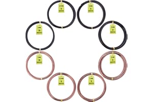 ROBIN'S GARDEN Alambre Bonsai - 8 Rollos - Alambre Aluminio Anodizado - 4 Grosores (1mm, 1.5mm, 2mm y 3mm) - Alambres para Dar Forma al Bonsai - Accesorios para Bonsais - Herramientas Bonsai