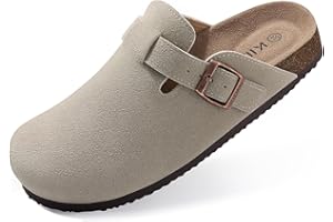 Comwarm Unisex Clogs Wildleder für Frauen aus Leder rutschfest Pantoletten mit Premium Fußbett…