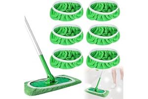 MHDUYEG 6 Pcs Tücher Wiederverwendbare Für Swiffer Bodenwischer Super Wasserabsorbierend Für Swiffer Feuchte Bodentücher Korallenvlies Kompatibel Swiffer Tücher Kompatibel Swiffer Bodentücher（Grün）