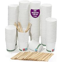 Gobelets En Carton Jetables 200 Ml - Lot De 260 - Résistants, Sans Fuite - Pour Café, Boissons Chaudes/froides - FSC - 4