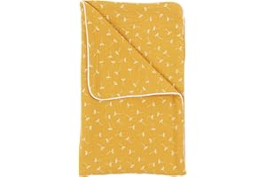 ‎KRAFTKIDS KraftKids Babydecke in Musselin gelb Pusteblumen, Kuscheldecke 70 cm x 100 cm, 100% Musselin Stoff mit Liebe handgefertigt in der EU