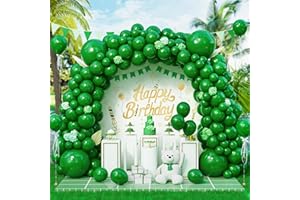 Eitolo Green Balloons 143 pcs Matte Dark Green Balloon Arch Garland Kit 5/10/12/18 Inch Different Size Latex Balloon for Men Women Boys Christmas Birthday Party Jungle Tropical Safari Theme Decoration