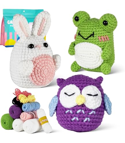 Mecmbj Kit Uncinetto Principianti, 6 Vasi per Piante di Cactus Crochet Kit, Set Uncinetto Principianti con Istruzioni Video Passo di Inglese, per Adulti e Bambini(Cactus in Vaso