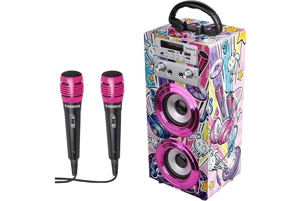 Trendix - Karaoke Party Edition | Enceinte Karaoke | Karaoké Enfant 2 Microphones | Karaoke Enfant Fille Complet | Enceinte Karaoké avec Micro | Cadeau Fille