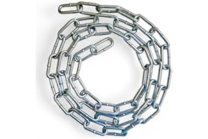 RSE Heavy Duty Rust and Corrosion Proof Galvanised Metal Link Chain Stainless Steel for Bike Lock Padlock Security Gate Fence Gym Weight Lifting Extra Strong Long Length Welded (5MM, Chrome, 1 Metre)