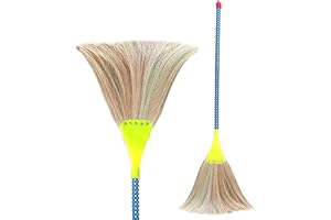 MSD Indonesia Less Dust Hard Floor Grass Broom, Wooden Longhandle Jhadu for Home Cleaning (1)