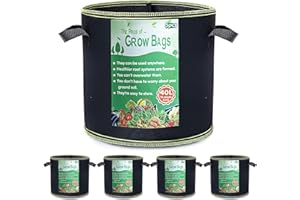Growerz 40L (DIA40 x H32cm) Fabric Grow Pot – Durable Non-Woven PET Plant Container for Air Pruning, Root Health & Drainage – Reusable Pot for Indoor/Outdoor Gardening