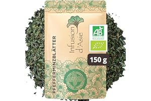 ‎KHLA Khla - Bio-Pfefferminzblätter 150 g - Lose und Getrocknet - Kräutertee Pfefferminze Infusion - Verdauung & Natürliche Frische - Heiß oder Kalt - Geschnittene Blätter - Herkunft Ägypten