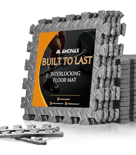 Esterilla De Ejercicio Jardin202 - Motivo Moteado Blanco, Base Negra, Material Premium, Para Gimnasio O Casa