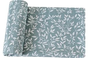 LEBZE LifeTree Manta Muselina, Manta Verano Bebé 120x120 cm, Súper Suave Mantas Envolventes de Muselina Recien Nacido, 70% Bambú & 30% Algodón, Diseño de Hoja de Rama