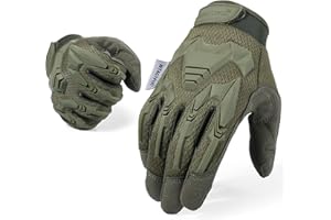 WTACTFUL Guantes de dedo completo para motocicleta, motocicleta, ciclismo, caza, senderismo, equitación, trabajo, escalada, camping, conducción, guantes de hombre