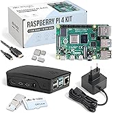 Raspberry Pi 4 4GB Starter-Kit Black | 64GB Edition | Offizielles Netzteil 15W | Offizielles Gehäuse | 4k Micro HDMI Kabel | 