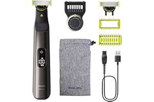 ‎PHILIPS PHILIPS OneBlade Pro 360 Face & Body - elektrischer Rasierer, Trimmer & Bodygroomer, 2x 360 Klingen, Präzisionskamm, 2x Körperaufsätze, Reisetasche, für Gesicht & Körper (QP6552/30)