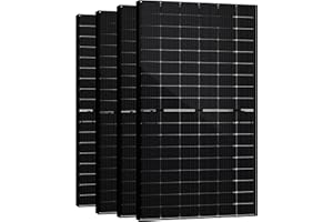 SAKETE Solarpanel 2000W Bifazial (+400W), Solarmodul Doppelglas Full Black, N-Typ Photovoltaik Modul für Balkonkraftwerk, 500W PV Panel 4er