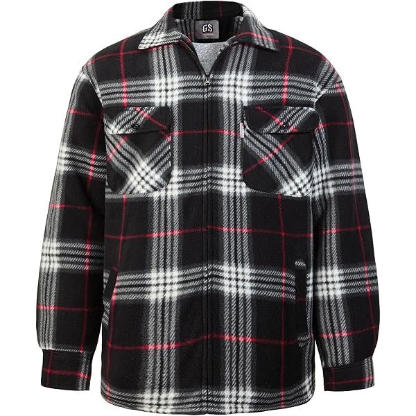 G5 Apparel Men's Casual Long Sleeve Flannel Shirt - Winter Warm Checkered Plaid, Cotton Polyester Blend