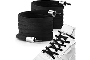 Feibmir 2-6 Pairs No Tie Elastic Shoelaces, Universal Shoe Laces for Kids and Adults,Tieless Flat Shoelaces for Running Shoes with Metal Lock