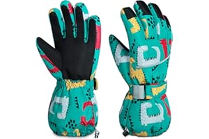 ThxToms Kinder Ski Handschuhe Winter Skihandschuhe -15℃ | Winddicht Wasserdicht Warm | Oxford Palme Verdickt Kalt Wetter | Outdoor Sports Snowboard Skifahren | Junge Mädchen