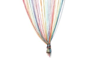 TRIXES Dew Drop Multicoloured String Curtain for Doors and Windows - Rainbow Glitter Thread Panel Divider - Home Decor Accessory - Total Size 90 x 200cm - Perfect as Fly Screen for Doorway