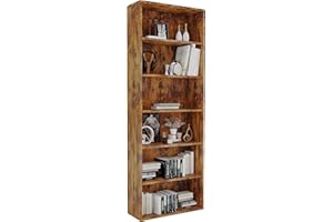 Panana Extra Large Bookcase, 5/6 Tier Wooden Cube Shelves Soild Wood Bookself Storage Organizer Display Shelf Free Standing Unit For Living Room Home Office (Wood, 6 Tier)