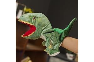 LOMTRATS Marionetas de Mano de Dinosaurios para niños,Incluye Triceratops y Tyrannosaurus Rex con Bocas Abiertas móviles, Contar Historias,Regalos de cumpleaños
