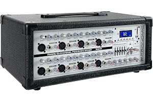 Pronomic PM83U 8-kanals powermixer med USB/SD/Bluetooth MP3-spelare (Live mixer med integrerad förstärkare, digital effektenhet, 300 W)