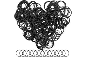 AvoDovA 200 sztuk gumek do włosów dla dziewcząt, 2 mm, czarne, elastyczne gumki do włosów bez metalu, małe elastyczne opaski do włosów, koński ogon, cienkie opaski do włosów dla dziewcząt, mężczyzn i kobiet