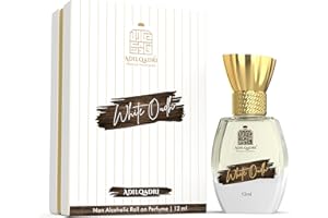 AdilQadri White Oudh Strong Masculine Non-Alcoholic Roll-On Attar Perfume Long Lasting Fragrance Natural Distilled, White Oudh, 12 ml