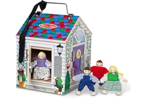 Melissa & Doug Maison En Bois À Sonnettes avec des sons, Poupées pour enfants, Jeux de rôles, 3+, Cadeau pour garçon ou fille