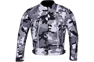 NORMAN New Men's Motorcycle Motorbike Jacket Waterproof Textile With CE Armoured Grey Camouflage