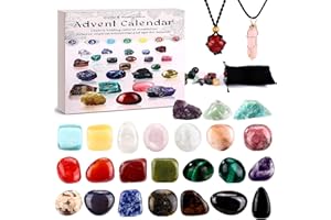 Acsatont Adventskalender 2025 Kinder Kristalle, Weihnachts Countdown Edelsteine Geschenke, Rituals Adventskalender mit 24 Natürlicher Edelstein für Jungen und Mädchen