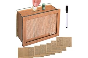 GWHOLE Tirelire en Bois Tirelire Japonaise avec Marqueur et Autocollants Tirelires Réutilisable Money Box Boite Economie Argent pour Adultes et Enfants