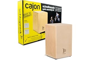 Schlagwerk CBA20S Cajon Large Bausatz - helles Holz, Birke - 50 x 30 x 30 cm - mit 2x 20 Snare Spiralen, Komplett inkl Spanngute und Leim - Cajon selbst bauen - Made in Germany