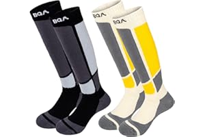 BQA 2 Paia Calze da sci Bambini Inverno Caldo Thermal Snow Socks, Sci Snowboard Pattinaggio per Bambini e Ragazze