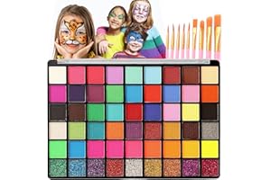 ‎ZENITHFAST Kinderschminken set,54 Farben Bodypainting farben,Kinderschminke set mädchen,Schminkset kinder,11 pinsel kinderschminken Für Weihnachten/Halloween/Karneval/Ostern/Themenparty/Colsplay Make-up Körper