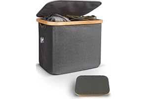 Lonbet - Pudełko do przechowywania z pokrywką, 50 l, organizer do przechowywania w szafie, kosz do przechowywania - wszechstronne zastosowanie: kosz na pranie i ubrania, organizer łazienkowy