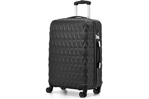 RMW Suitcase Large Hard Shell | Trolley Suitcases | 3 Digit Combination Lock| 4 Dual Spinner Wheels | Lightweight | Hold Check in Luggage | Aluminum Telescopic Handle (Black, Large 28")