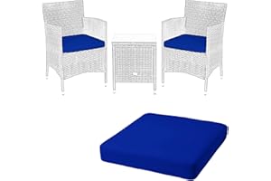 Essentials2publik Garden Replacement Seat Cushion For Garden To Fit Rattan Chair Outdoor Waterproof Patio Furniture Wicker - 47cm x 43cm x 5cm (1, Royal Blue)