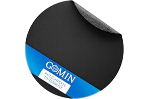 Gomin Round Mouse Mat - Diameter 22 cm Gaming Round Mouse Mat - Without Disturbing Logo and Fringe Free Edges - Non-Slip and Waterproof - Improves Speed and Precision for PC, Office, Laptop - Black